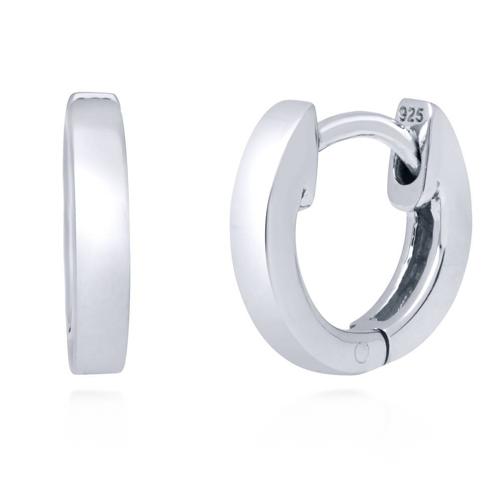 BERRICLE Sterling Silver CZ Medium Fashion Hoop Huggie Earrings 0.75" eBay