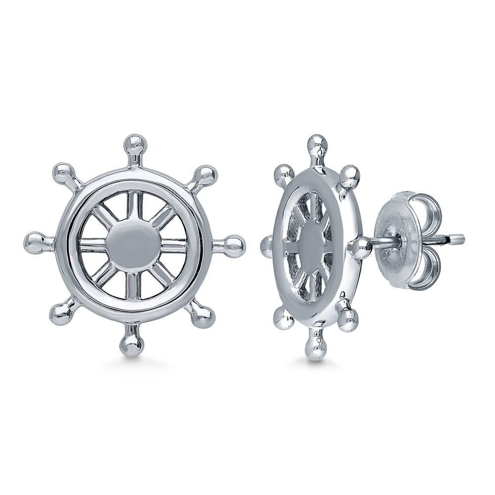 Sterling Silver Anchor Helm Fashion Lariat Necklace n128 BERRICLE