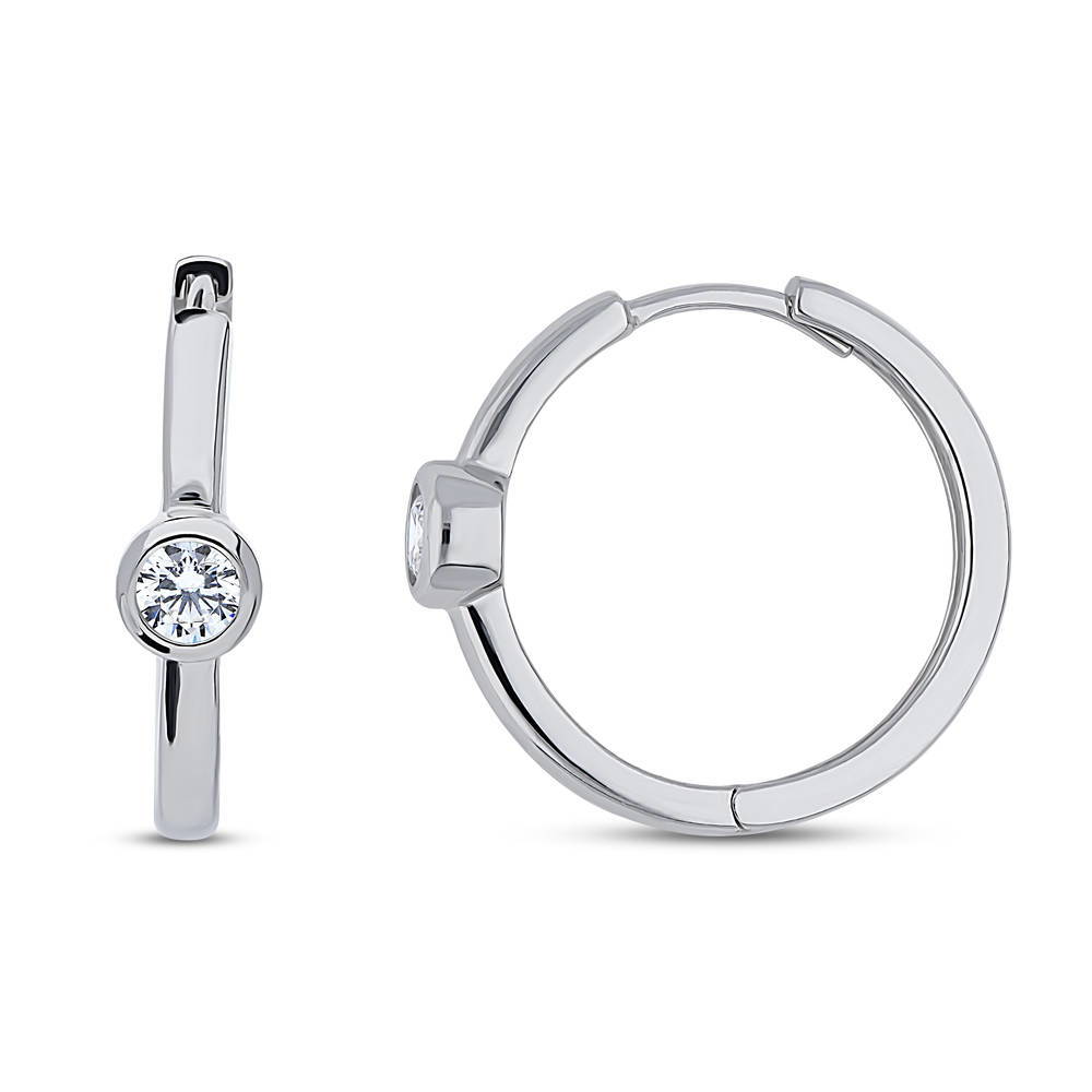 diamond solitaire hoop earrings