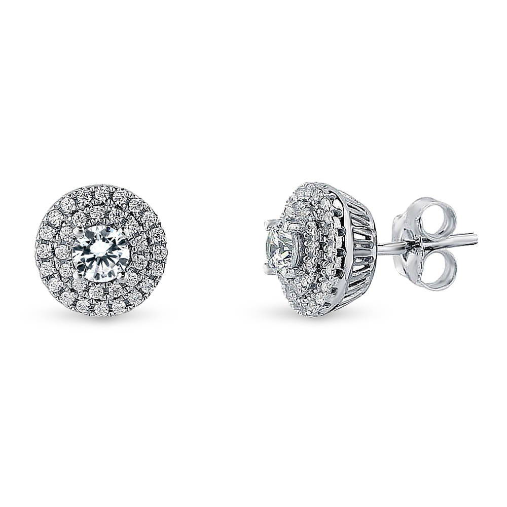 Sterling Silver Halo Stud Earrings #e979 | BERRICLE