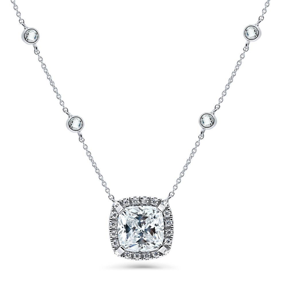 Choose from Rhodium Plate Gold plate or Rose Gold Plate 10mm White CZ Crown Gallery Pendant-18