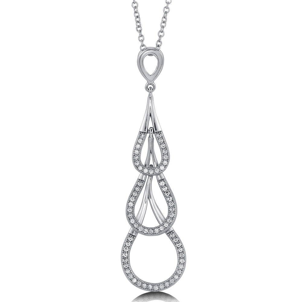 BERRICLE Sterling Silver Teardrop Wedding Lariat Necklace | eBay