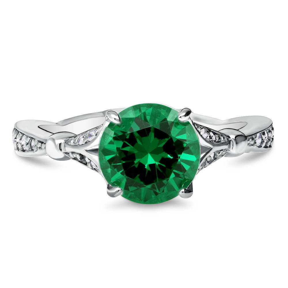 BERRICLE Rhodium Plated Sterling Silver Emerald Cut Cubic Zirconia CZ Solitaire Promise Engagement Ring 1.5 CTW