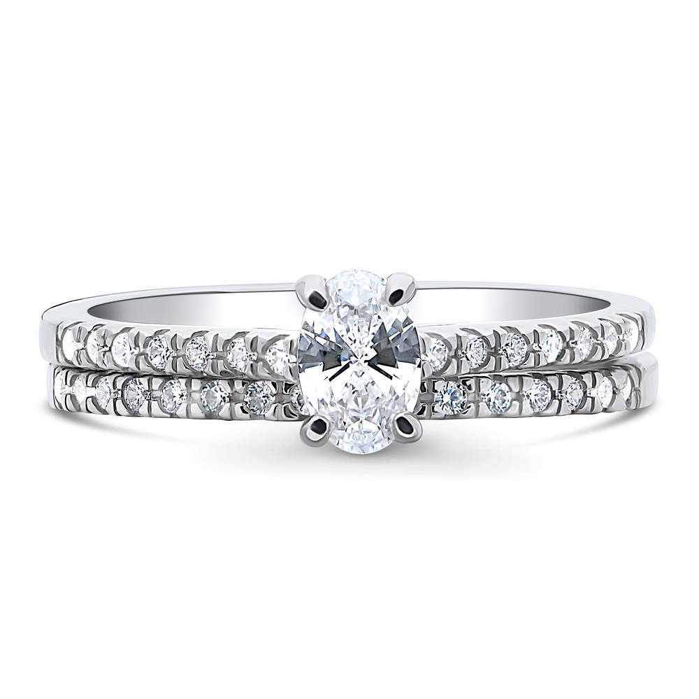 Sterling Silver Wedding Half Eternity Ring Made with Swarovski Zirconia ...